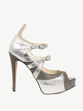 Brian Atwood Asia Argento Nappa Silk Platform Sandals